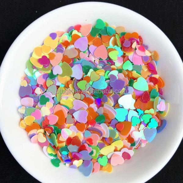 Non-Toxic 1MM 3MM 4MM Heart Mixed Heart Shapes Sequins for Wedding Party Home Decoration in Customized Colors from Stock