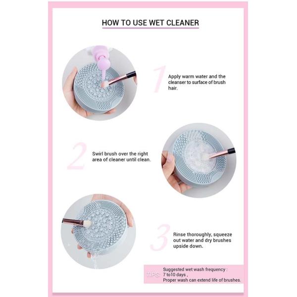 Compact Persian Violet Daily Makeup Brush Cleaner No Hurting Hands