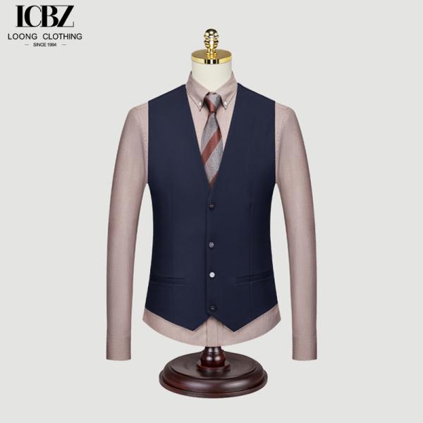 Customized Black Suit Vest for Men's Business Formal Wear as Groom's Wedding Best Man