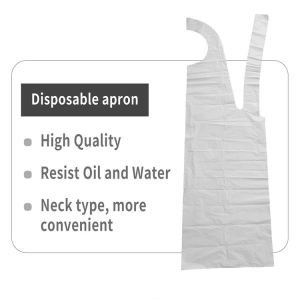 Customized Disposable Plastic Aprons Waterproof Kitchen Apron PE Apron