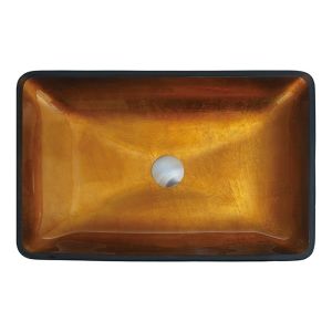 China Gold Countertop Mounted Bathroom Wash Basins Smooth Interior And Exterior Handmade wholesale