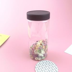 China 20 OZ 600ml FDA Clear Empty Plastic Food Storage Jars With Lids wholesale