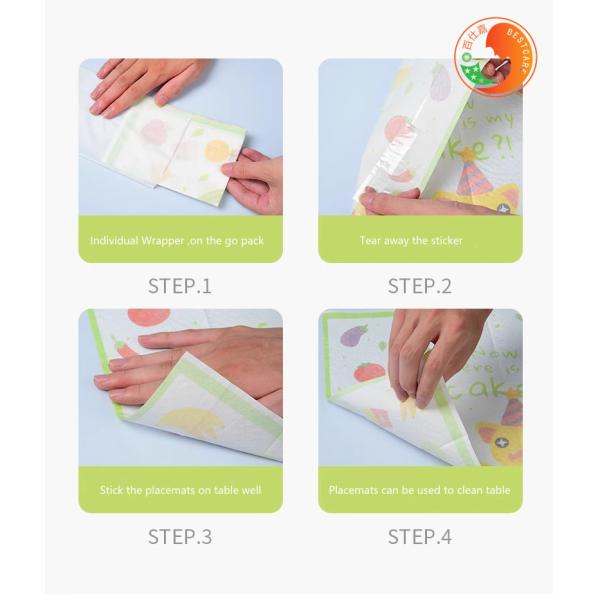 Food Grade Disposable Sticky Placemats OEM Foldable With Fun Designs