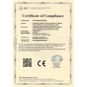 Shenzhen Hongtop Optoelectronic Co.,Limited Certifications