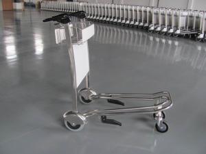 China Mini Three Wheels Metal Supermarket / Airport Luggage Trolley With Brake 300KGS wholesale