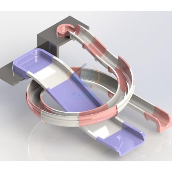 Low Platform Theme Park Water Slide Smooth For Commercial Public Use