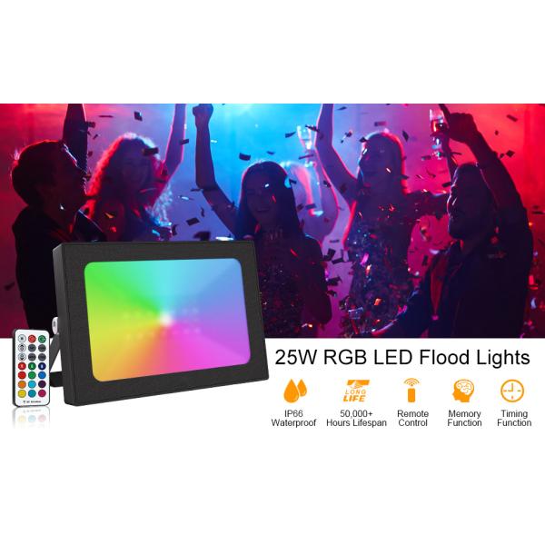 RGB Waterproof LED Flood Light With Remote Control 25w Dimmable