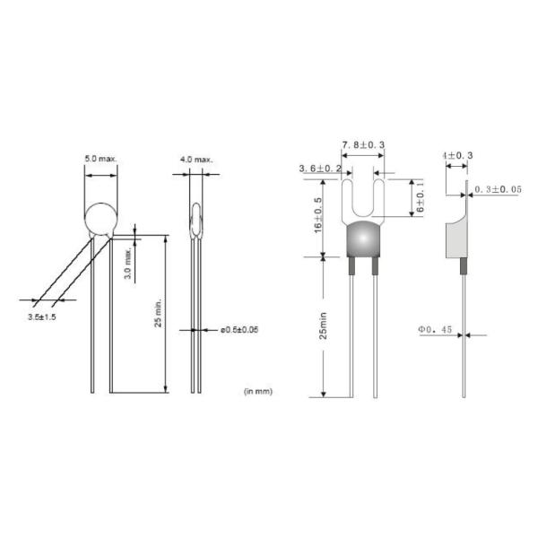 U Frame 60C NTC PTC Thermistors For Limit Temperature Sensor Bracket
