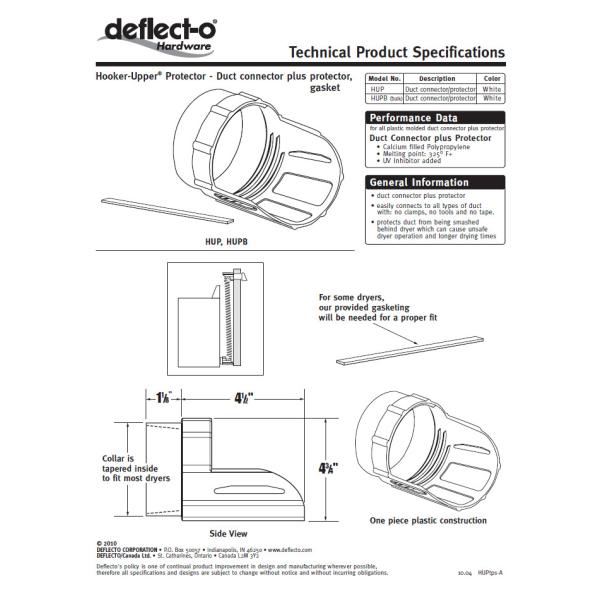 Plastic Dryer Vent Duct Cleaning Kit / Plus Protector Dryer Duct Connector With No Clamps