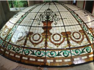 China Roof Skylight Stained Glass Skylight Cover Graphic Design Stained Glass Ceiling wholesale