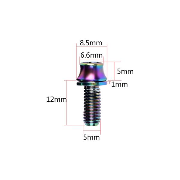 TC4 Titanium Metric Bolts Hex Head W / Washer MTB Ti Bolts For Mountain Bikes