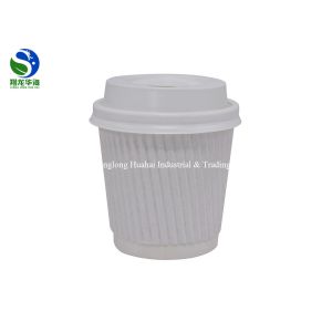 China White Brown Insulated 12 Oz Paper Cup , Ripple Wrap Paper Coffee Cups on sale