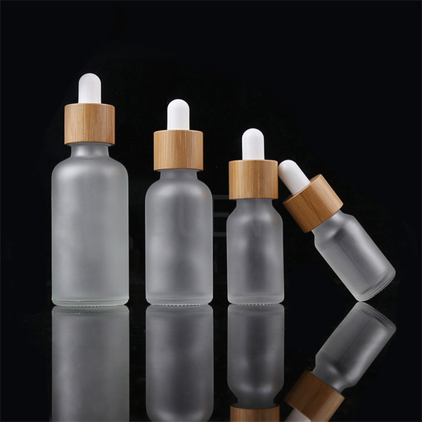 Durable Frosted Glass Dropper Bottles , Transprent Serum Glass Bottle