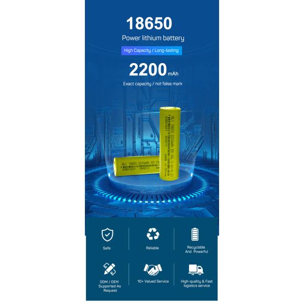 BIS Small Rechargeable Cell 2200mah 18650 3.6V Lithium Ion Battery For Balance Bikes