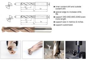 China High Performance Carbide Drill With Coolant Hole Oil Rig Twist Drill Bits Internal Drilling Cutter For Woodworking wholesale
