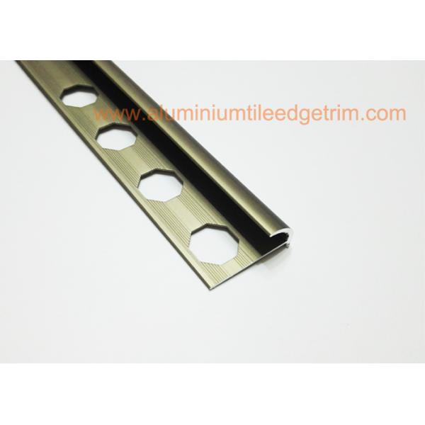 Smooth Aluminium Tile Edge Trim , Protection Metal Edging Strip Matt Bronze Half Round
