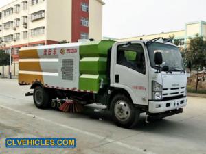 China ELF ISUZU Road Sweeper Truck 6 Wheels 190HP 10cbm Vacuum Sweeper Truck wholesale