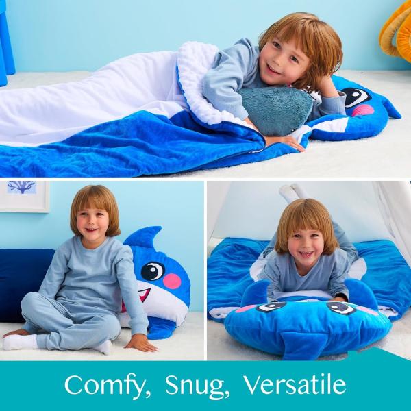 60x39 Inch Shark Toddler Nap Mat with Pillow & Blanket