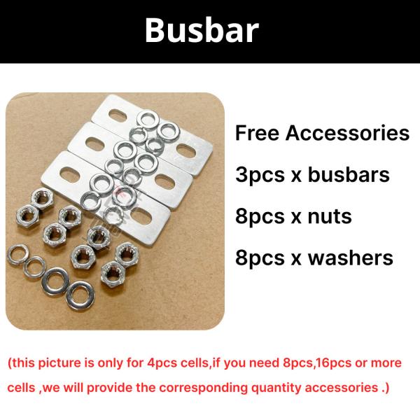 DIY LiFePO4 3.2V 105Ah Prismatic Cells Assembly Kit w/ Busbar for 12V 24V 36V 48V