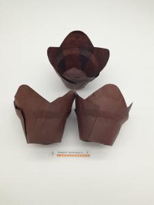 China Cake Mold Brown Tulip Cupcake Liners , Tulip Baking Papers Food Grade 4.5cm Bottom wholesale