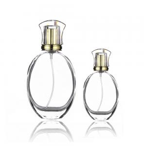China Electroplating UV Engraving Perfume Bottle 50ML 30ml High End Spray Flat Round wholesale