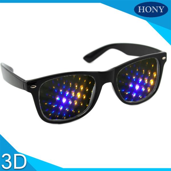 Rainbow Spiral Plastic 3d Diffraction Glasses For New Year Rave Parties