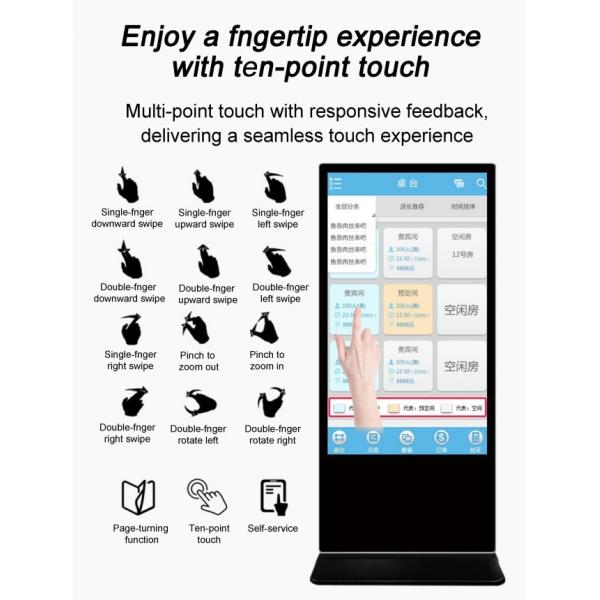 Fullscreen 75" 85" 4K LCD Advertising Display For Indoor Screen Advertising