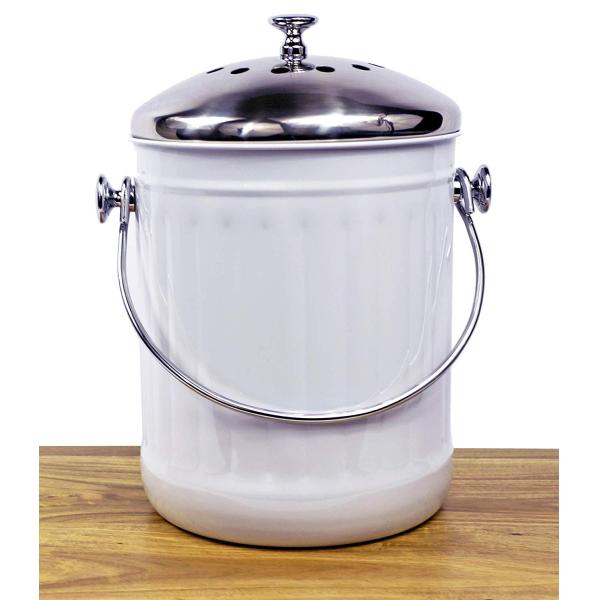 Kitchen Compost Bin for Counter or Under Sink Small Metal Indoor Home Apartment Eco Compost Pail