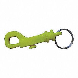 China Personalized Plastic Key Holder Key Clip 2-5/8 In Bolt Snap Split Key Ring Yellow Color wholesale