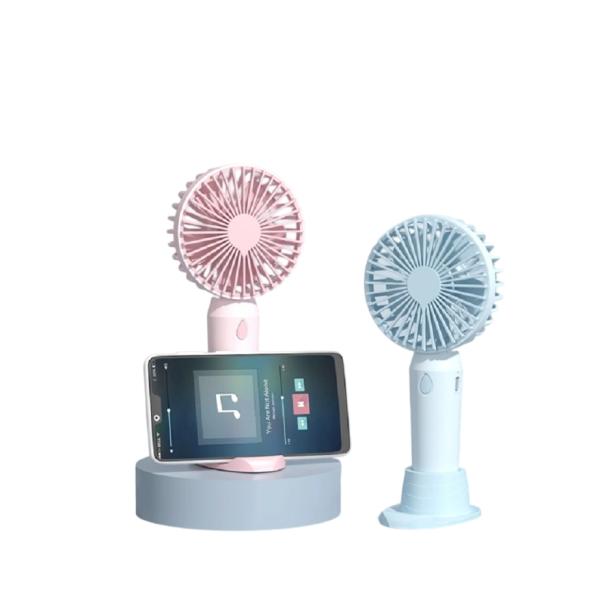 ABS+PP Materials 3-Speed Type-C Rechargeable Mini Fan 6H Runtime 1200mAh Battery White Blue Pink