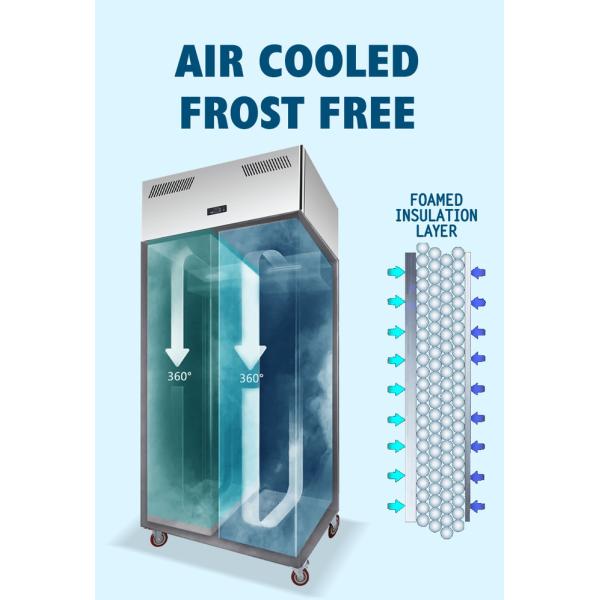 1000 Litres Commercial Upright Refrigerator Cabinet SS GN2/1 Fan Cooling