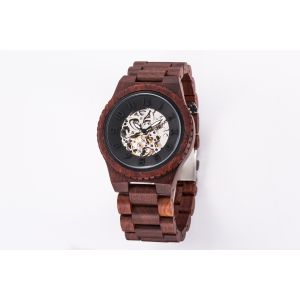 China Water Resistant Wooden Mechanical Watch , Automatic Mechanical Wrist Watch wholesale