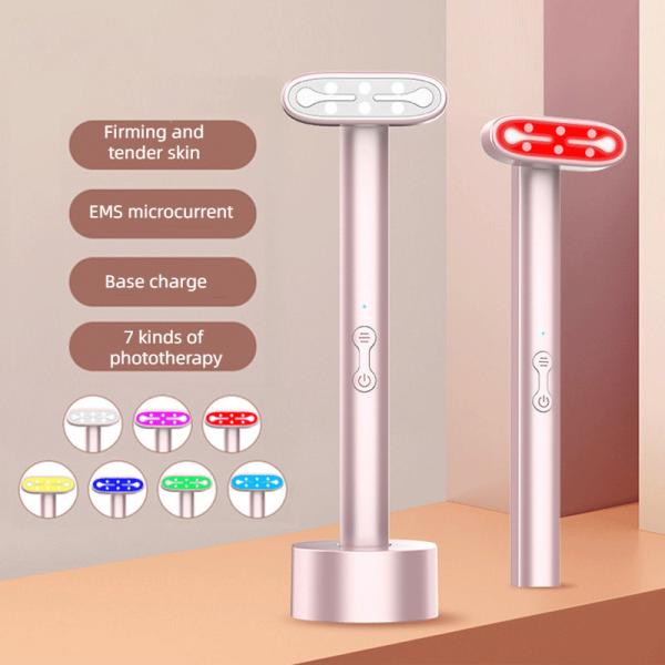 7 Color Nano Red Light Electric Eye Beauty Device EMS Portable Vibrating Eye Wand Massager