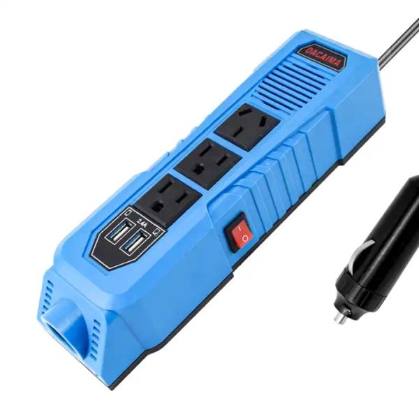 Car Inverter 200W Charge Dual Type-C Car Charger With Charging Cable Devices Fast Car Charger 3 In 1 Inverter For Mobile Phone
