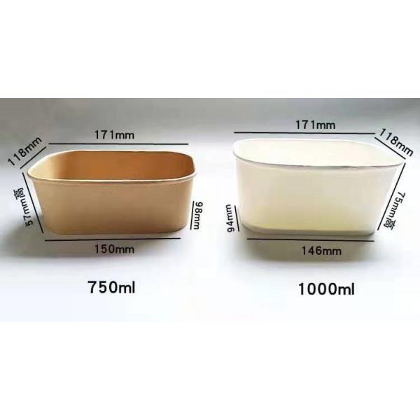 AAA Grade Square 1000ml Disposable Paper Containers