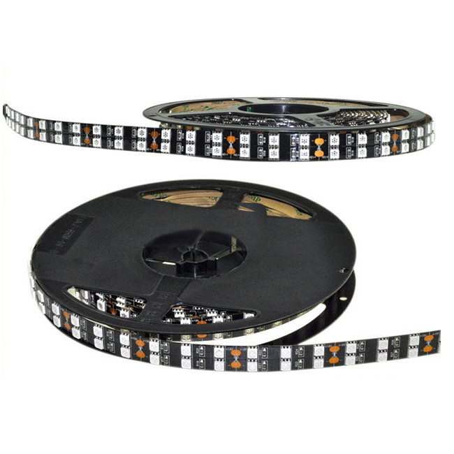 China 12V Black PCB Double Row 5050 LED Strip 60LEDs/M 120LED/M DC12V on sale