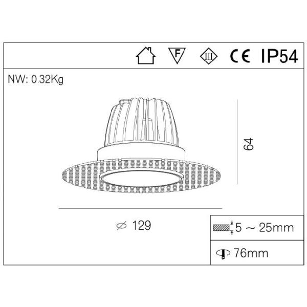 10W 30W trimless down light dimmable Cree LED COB down light fixture LED Spot light