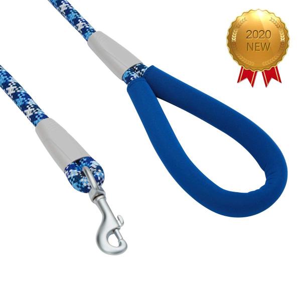 Strong Nylon Rope Dog Leash Soft 4 Feet Length With Neoprene Handle Eco - Friendly