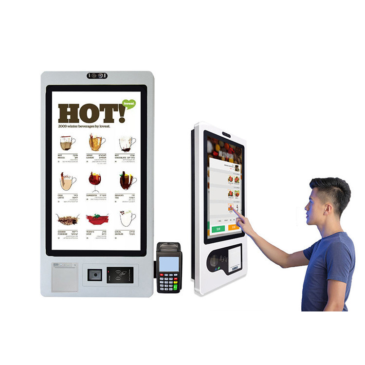 Quality Self Service Touchscreen Monitor Kiosk Restaurant Cash Payment Kiosk With Card Reader for sale