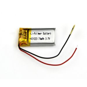 China 3.7V 70mAh Lipo Battery Rechargeable Lithium Polymer Cell 431223 wholesale