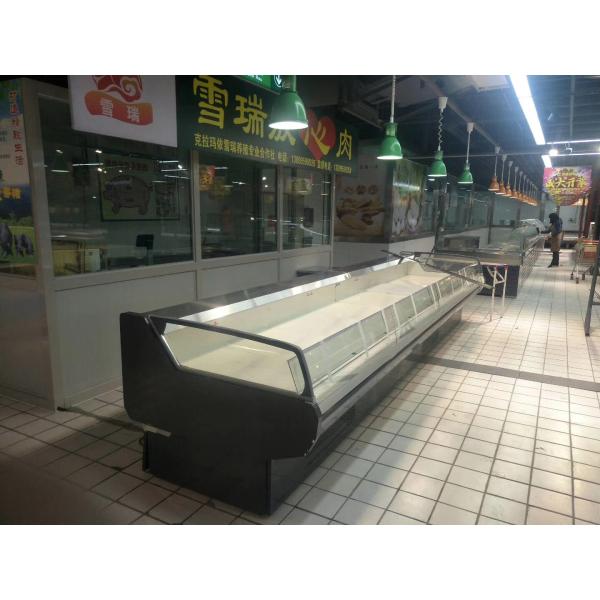 Supermarket Fresh Meat Display Refrigerator Showcase Flat Top Open