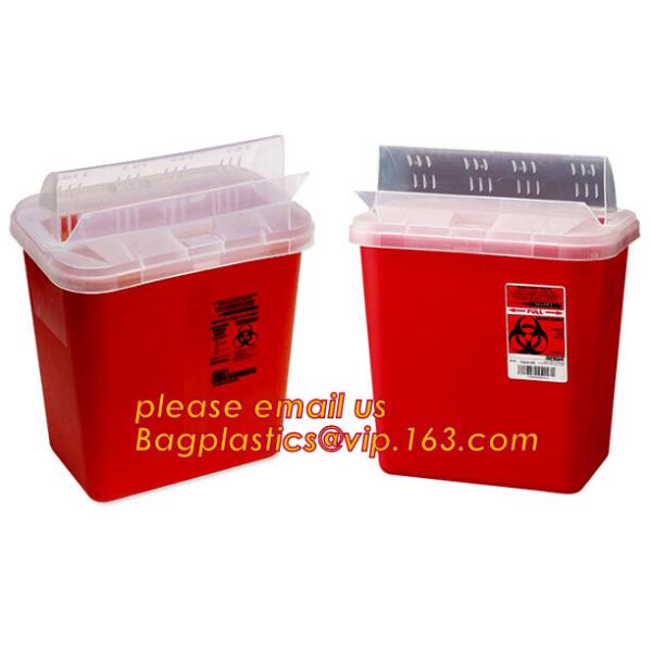 Biohazard Plastic Sharps Container,Hospital Biohazard Medical Needle Disposable Plastic Safety Sharps Container