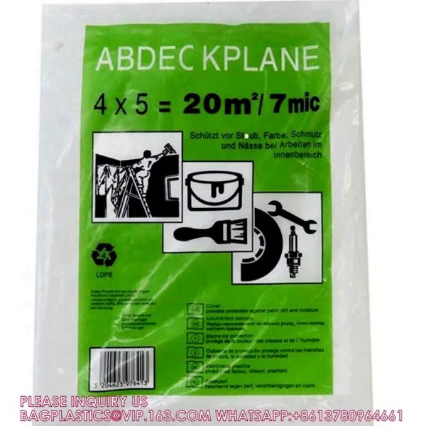 HDPE/LDPE Plastic Cover Sheets For Painting Custom Made Drop Sheet dust sheet drop cloth dust cloth dust cover