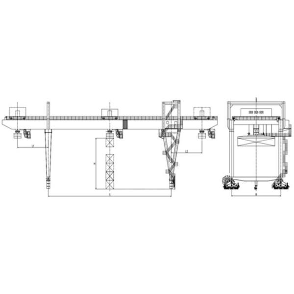 100T Double Girder Gantry Crane Wireless Remote Control Span Customization