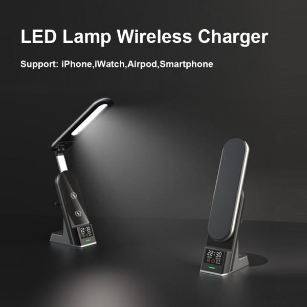 15W 7 In 1 Quick Wireless Charger WithLED Desk Lamp Touch Control