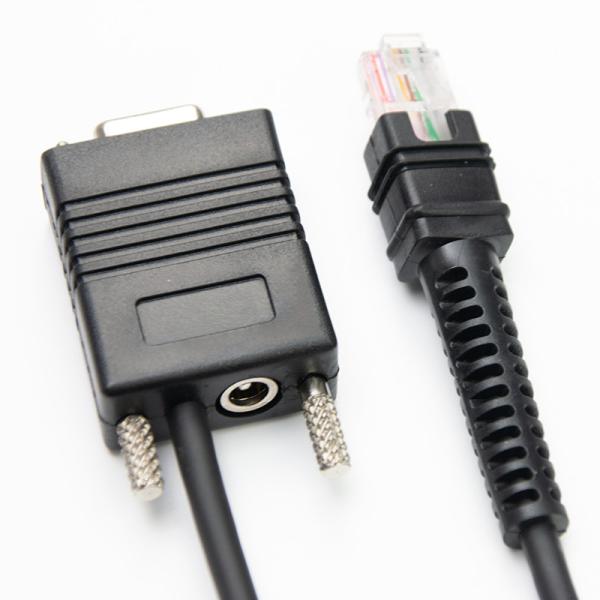 Coiled RS232 DB9 To Rj45 Serial Cable 3m For Zebra Symbol DS3608