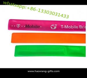China Fashion design pvc slap wristband/hot selling slap band logo design kinds of slap bracelet wholesale