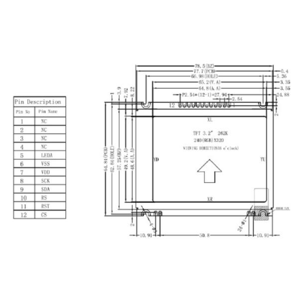 Customize OEM STN HTN 3.2 Inch 240 320Dots TFT LCD Screen Module