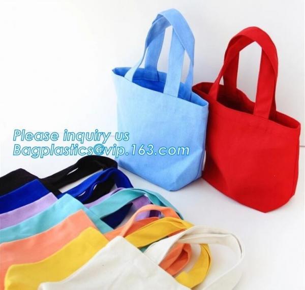 Quality Organic Cotton Reusable Eco Bags , Rope Handle Tote Bag Embossing Surface Handling for sale
