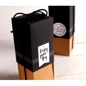 China Personalised Wine Bottle Box , Custom Printing Wine Box Recycled Materials wholesale